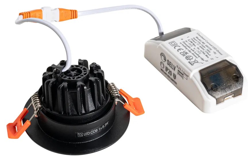 Zapustené bodové svietidlo čierne 6,8 cm vrátane LED 545 lm stmievateľné IP65 - Gaius