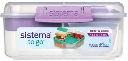 Box na desiatu/obed, 6 priehradiek SISTEMA 1,25 l - mix farieb Farba škatuliek SISTEMA: Fialová