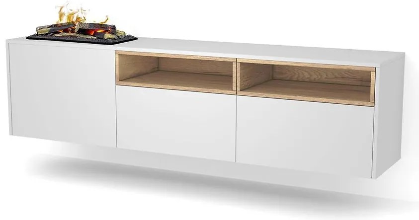 Elektrický krb Tecero Cassette 400/600 biely/dub