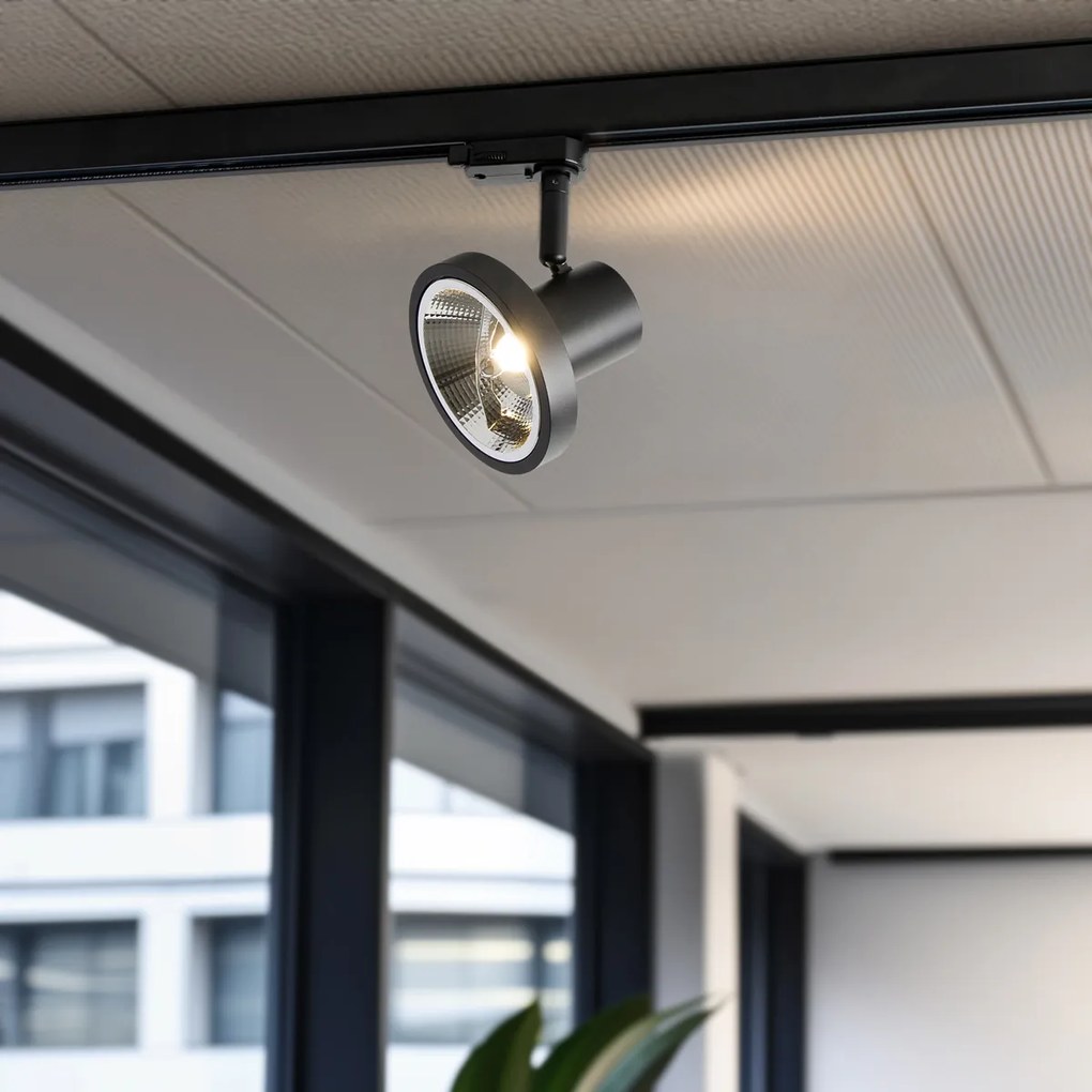 Moderné 3-fázové koľajnicové bodové svetlo čierne AR111 - Jeany