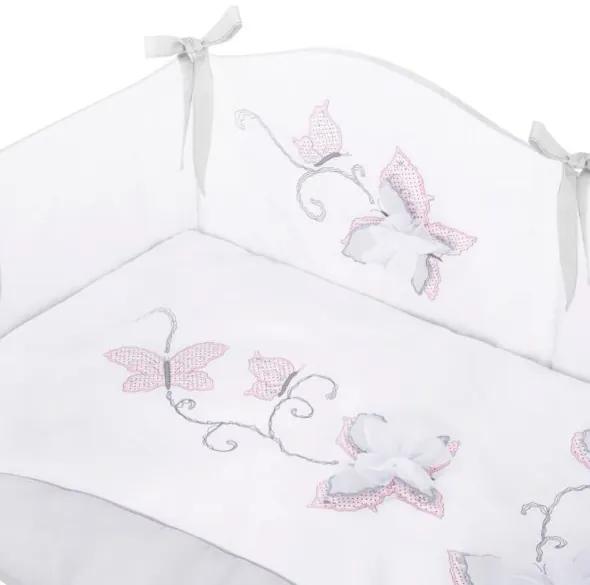 BELISIMA 5-dielne posteľné obliečky Belisima Butterfly 100/135 sivé