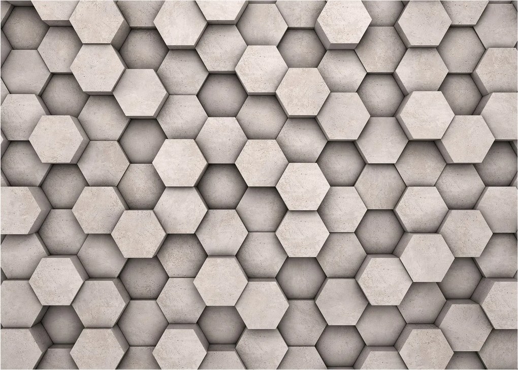 Obraz - Hexagóny v betónovom dizajne (70x50 cm)