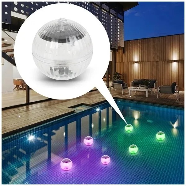 LED RGB solárne bazénové svietidlo so súmrakovým senzorom LED/1,2V/600mAh IP65