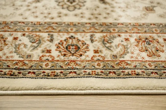 Koberec Super Rose D373A Ornament svetlobéžový / krémový ovál