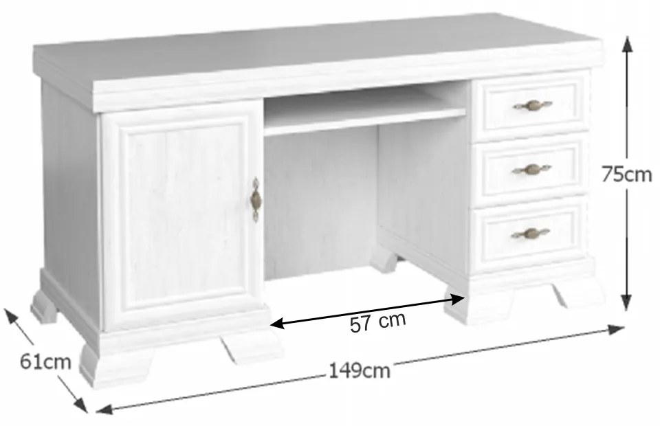 Pracovný stôl KORA KB, borovica Andersen
