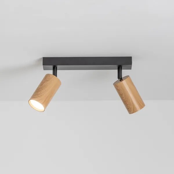 Brilagi - Bodové svietidlo SELE 2xGU10/30W/230V čierna/dekor duba