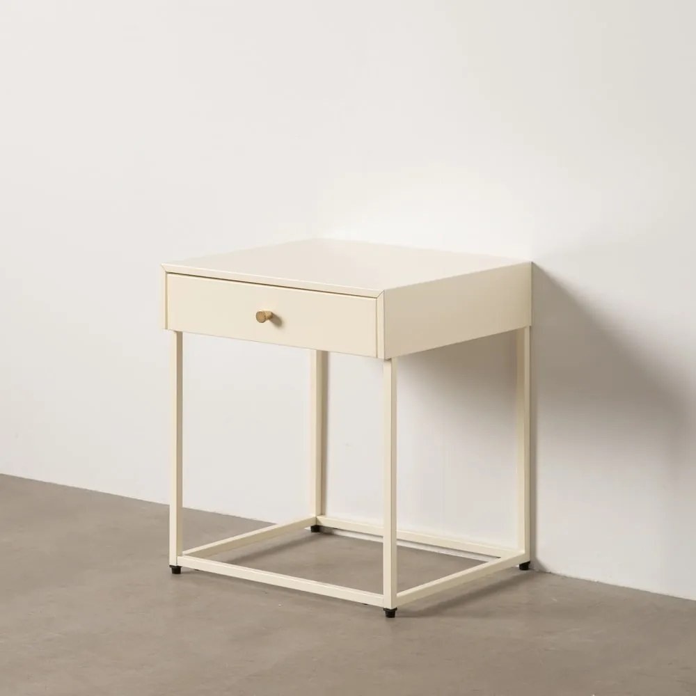 Krémový nočný stolík Nara – Ixia