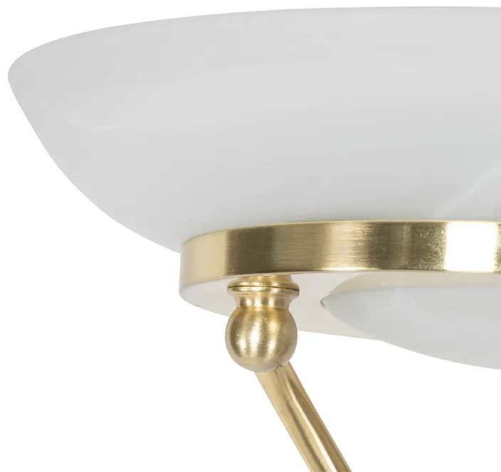 Stojaca lampa mosadz s lampou na čítanie vrátane LED a stmievača - Empoli