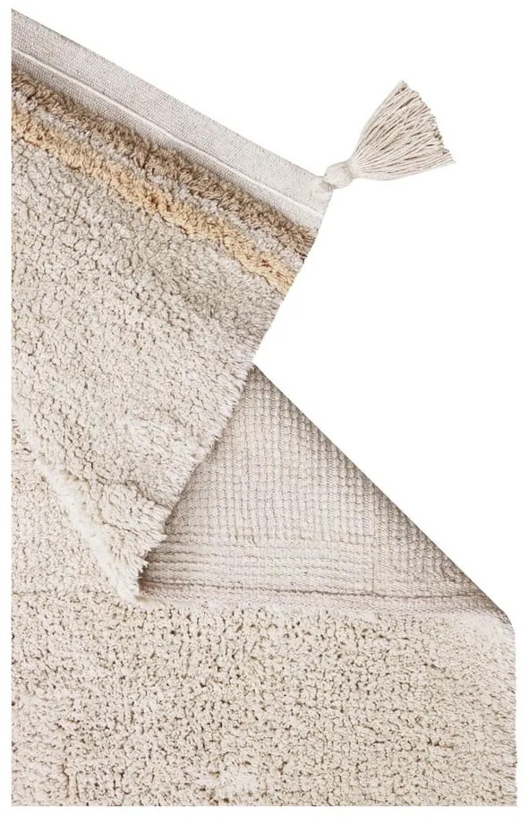 Krémový prateľný ručne tkaný bavlnený koberec 120x160 cm Bloom Natural – Lorena Canals