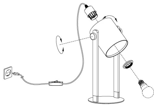 Eglo 43428 - Stolná lampa HORNWOOD 1 1xE27/28W/230V