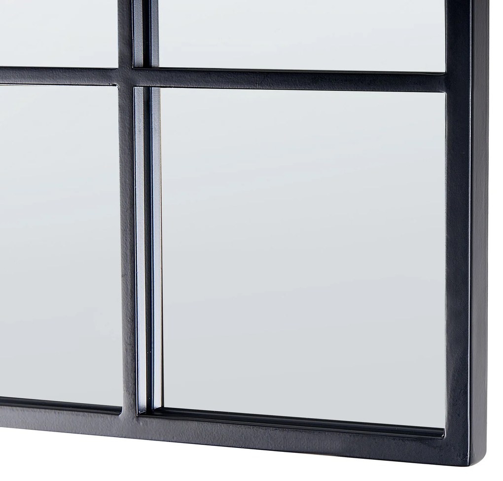 Kovové nástenné zrkadlo v tvare okna 78 x 78 cm čierna BLESLE Beliani