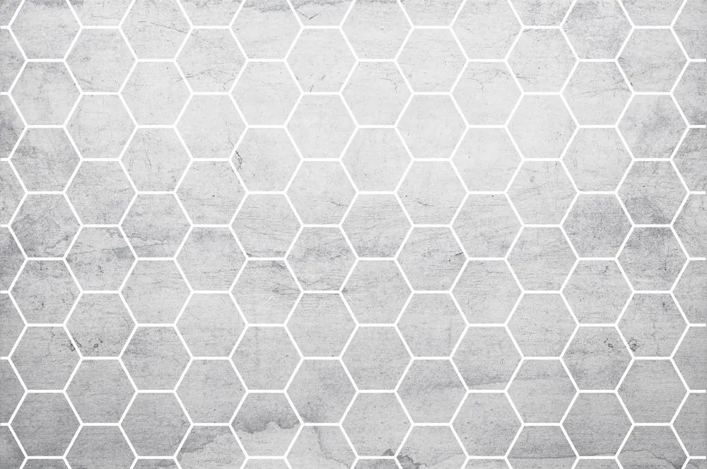 Samolepiaca tapeta šedý hexagón vzor