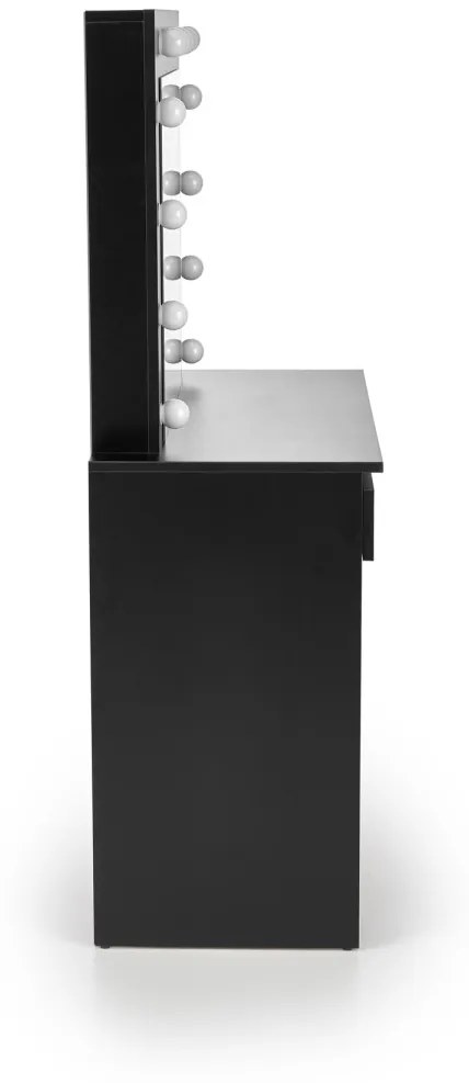 Toaletný stolík HOLLYWOOD s LED osvetlením 94 cm čierny