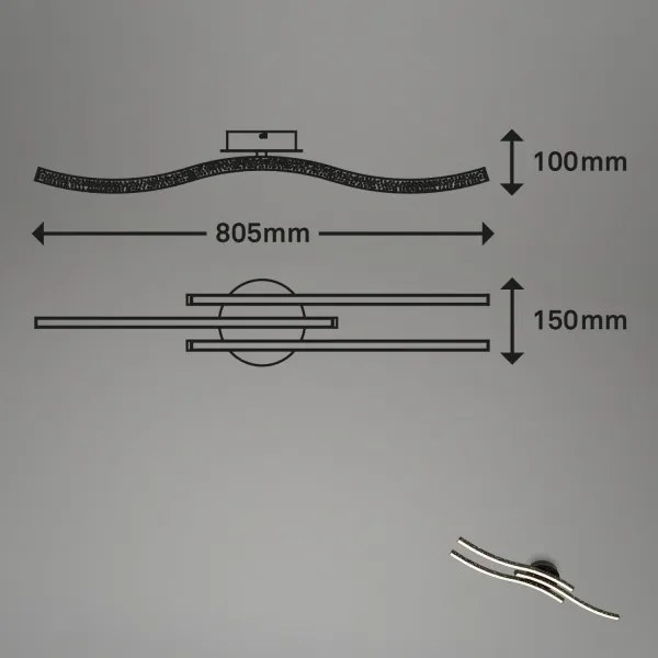 Brilo - LED Stropné svietidlo LED/19W/230V 3000K čierna