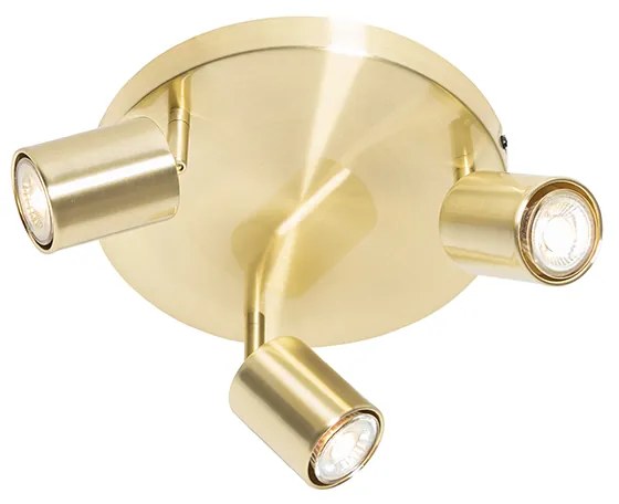 Moderné stropné svietidlo mosadzné nastaviteľné okrúhle 3-svetlo - Java