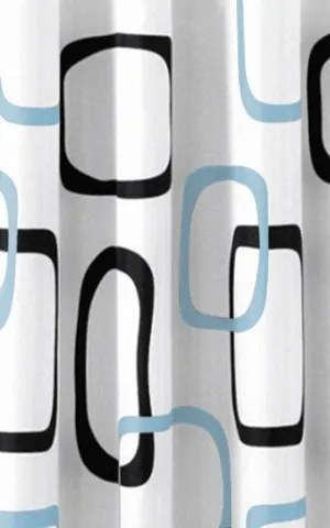 Aqualine Aqualine, Sprchový záves 180x200cm, polyester, biela/čierna/béžová, ZP004