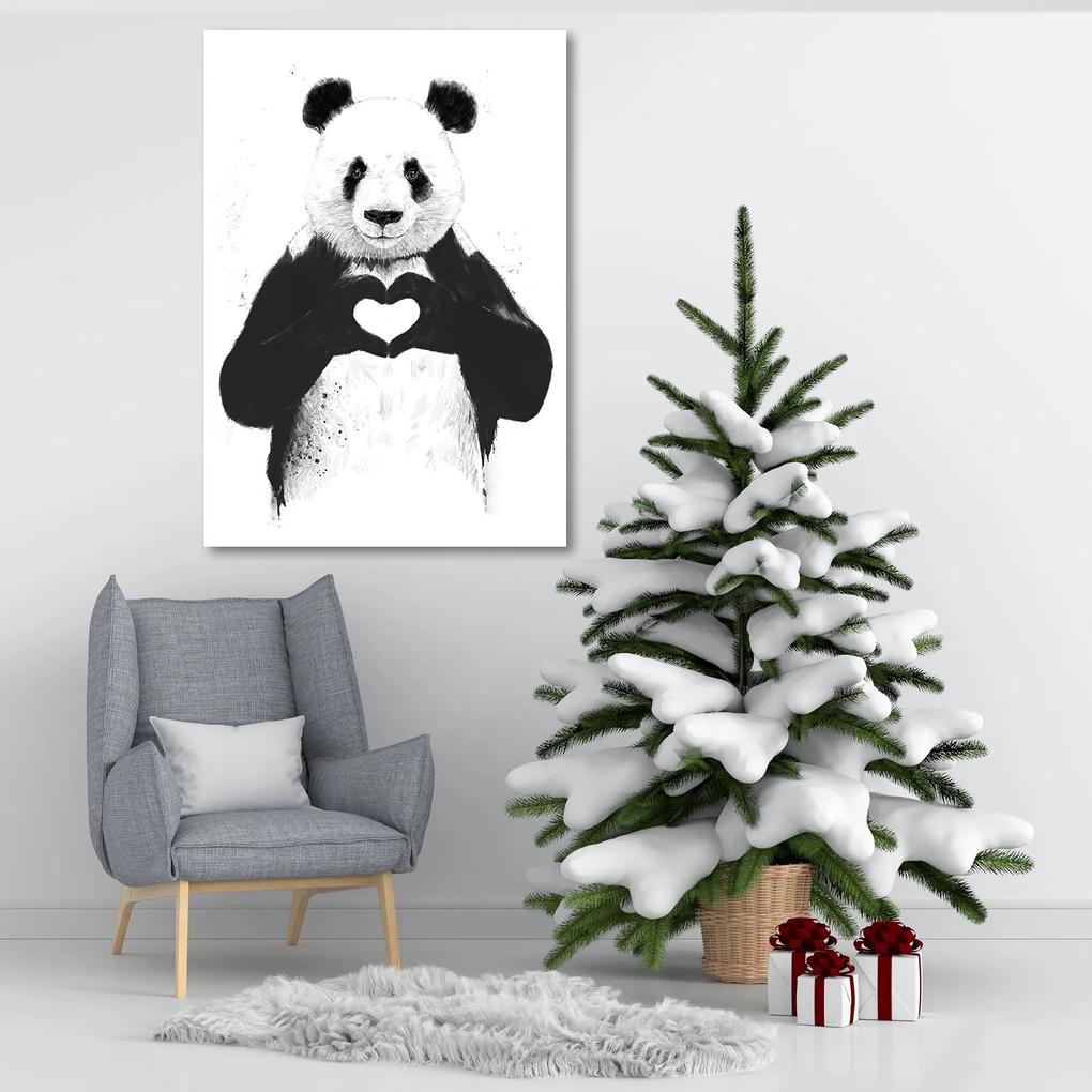 Gario Obraz na plátne Panda so srdcom - Rykker Rozmery: 40 x 60 cm