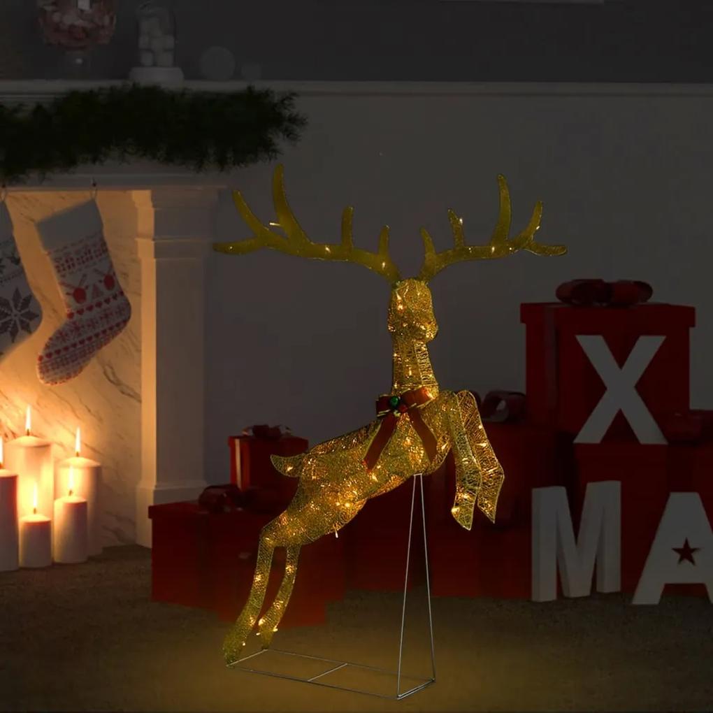 Vianočná dekorácia lietajúci sob 120 LED zlatá teplá biela 329768