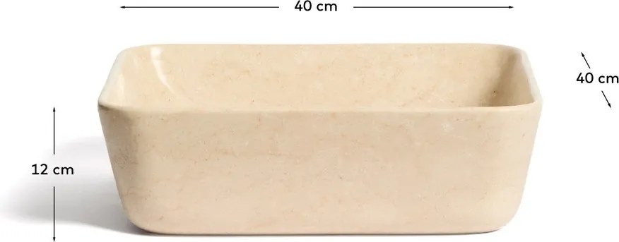 Béžové kamenné umývadlo 40x40 cm Darnen – Kave Home