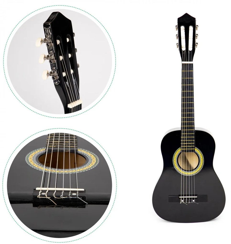 Drevená gitara Louisa EcoToys čierna