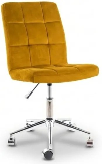 AKCIA Žlté kancelárske kreslo Q-020 VELVET II. akosť