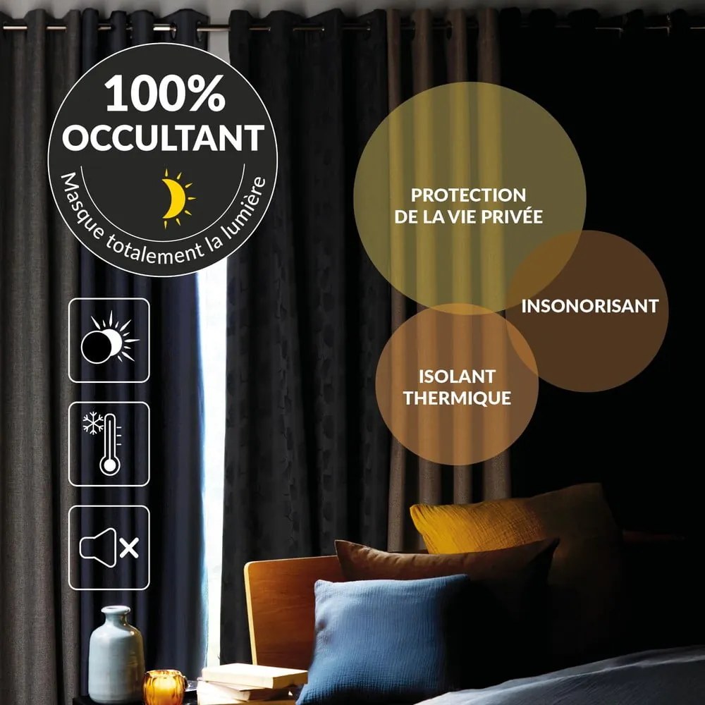 Béžový zamatový záves 140x260 cm Olympe – douceur d'intérieur