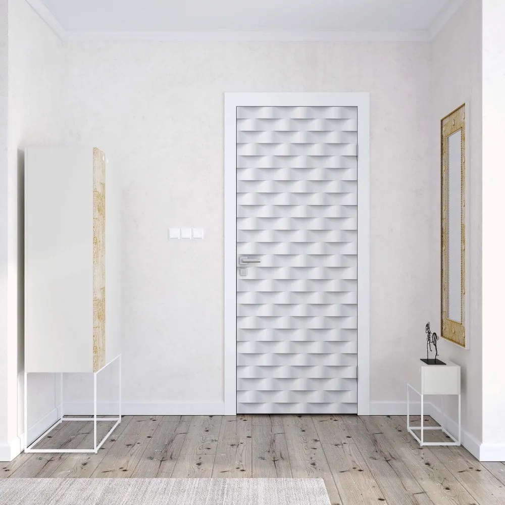 GLIX Fototapeta na dvere - 3D Grey And White Pattern