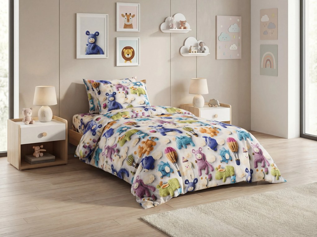 Detské obliečky z mikrovlákna WOOLIMALS farebné Rozmer obliečky: 70 x 80 cm | 140 x 200 cm