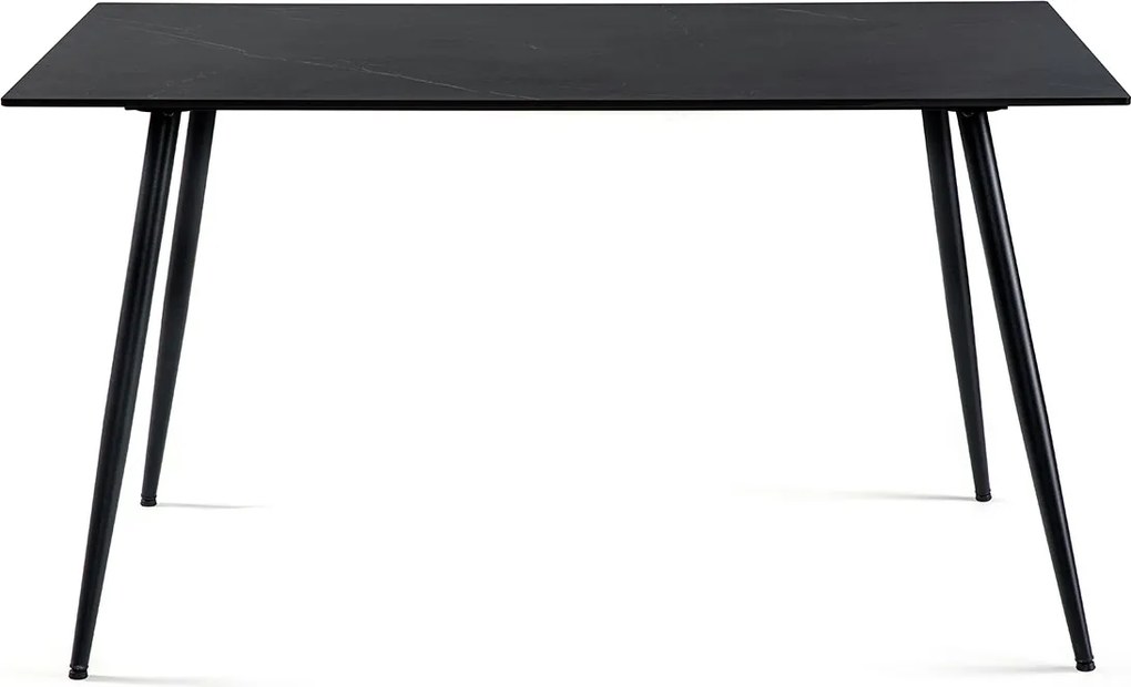 Noela Jedálenský set CERAMON 140 čierny + 6x stolička SIENA sivá