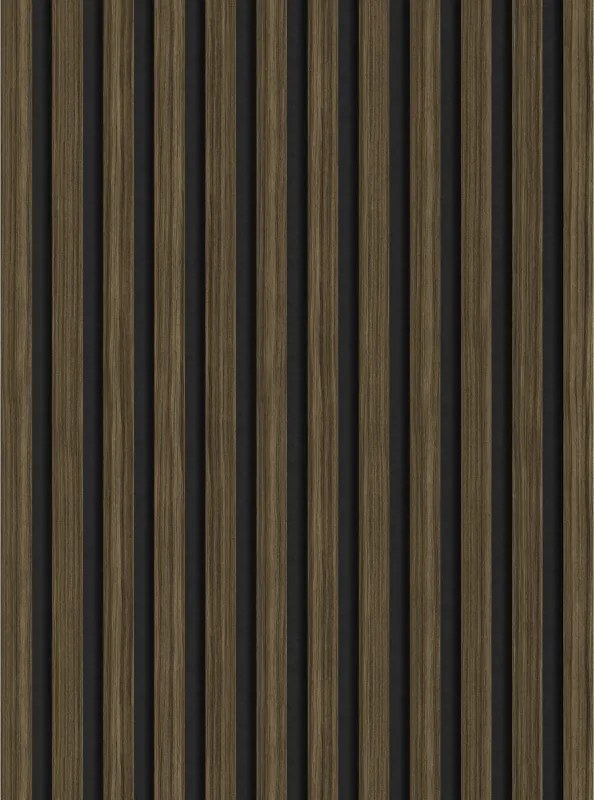 Mexen Lam-F, akustické stenové lamely 275 × 30 cm, plstený podklad 8 mm, technická dyha, eben kráľovský, S105-275307-3015-020