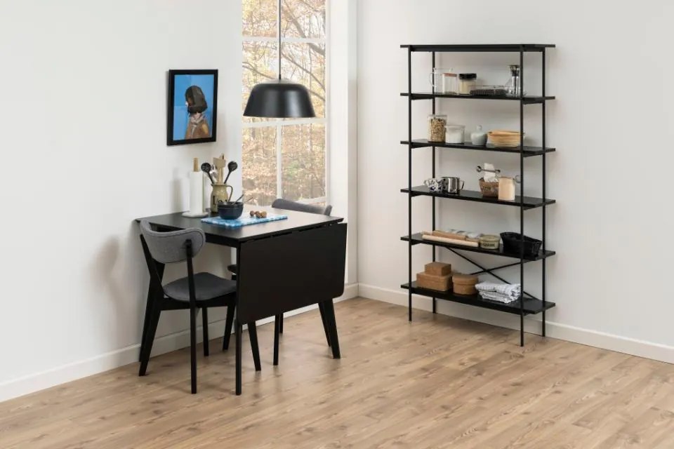 Jedálenský rozkladací stôl Roxby 80/120 cm čierny