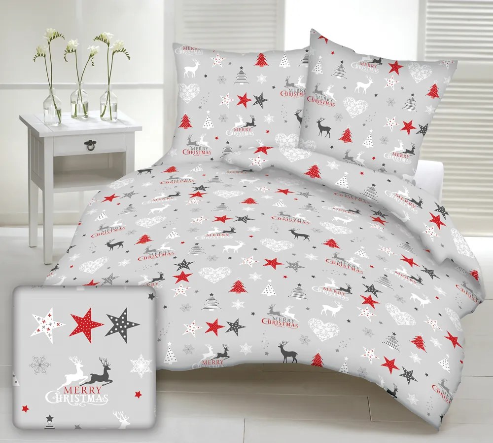 INTERMEDIC SK Obliečka Christmas Star Grey 40x40cm