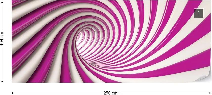 Fototapeta GLIX - 3D Swirl Tunnel And White + lepidlo ZADARMO Vliesová tapeta  - 250x104 cm