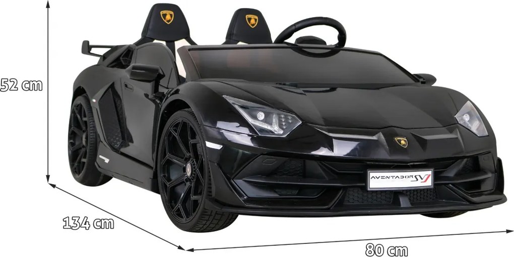 Ramiz Lamborghini SVJ DRIFT elektrické auto pre 2 deti čierne + funkcia driftu + diaľkové ovládanie + MP3 LED + pomalý štart