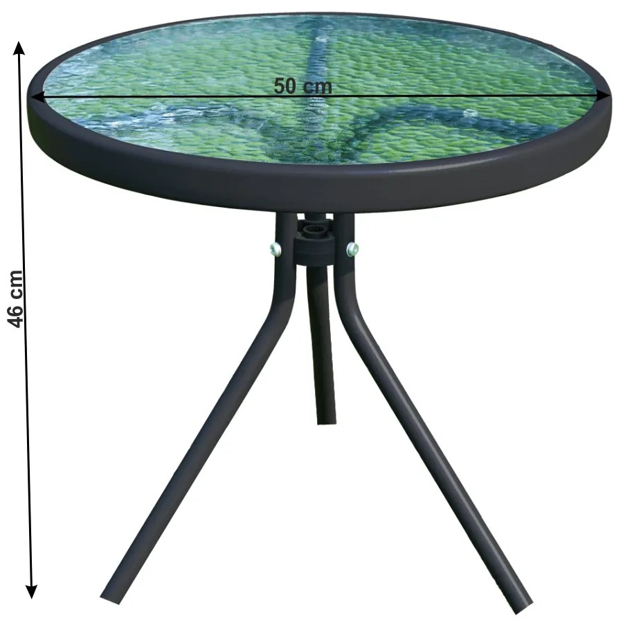 Záhradný príručný stolík Habir - čierna