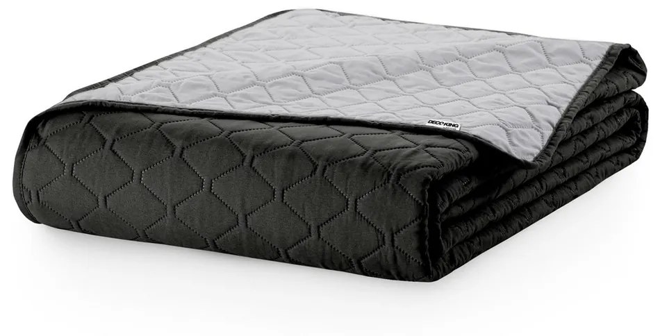 DecoKing Prehoz na posteľ Axel sivá/čierna, 170 x 210 cm, 170 x 210 cm