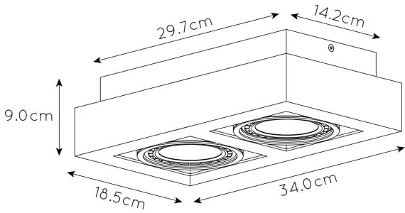Lucide 09120/24/30 - LED Stmievateľné bodové svietidlo ZEFIX 2xGU10/12W/230V čierna