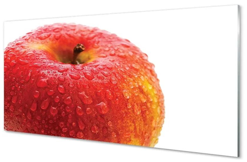 Obraz na skle Kvapôčky vody na jablko 100x50 cm