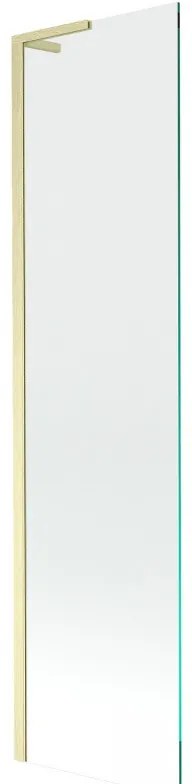 Mexen Next L, 1-krídlová vaňová zástena 50 x 150 cm, 6mm číre sklo, zlatý matný profil, 895-050-000-03-00-55