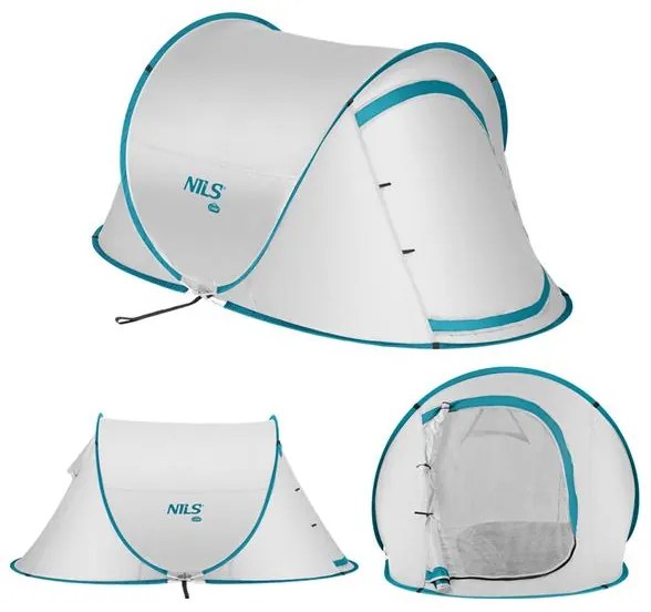 Samorozkladací plážový stan NILS Camp NC3743 - sivý