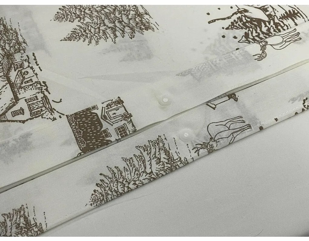 Vianočné bavlnené obliečky Zimná krajina, 140 x 200 cm, 70 x 90 cm