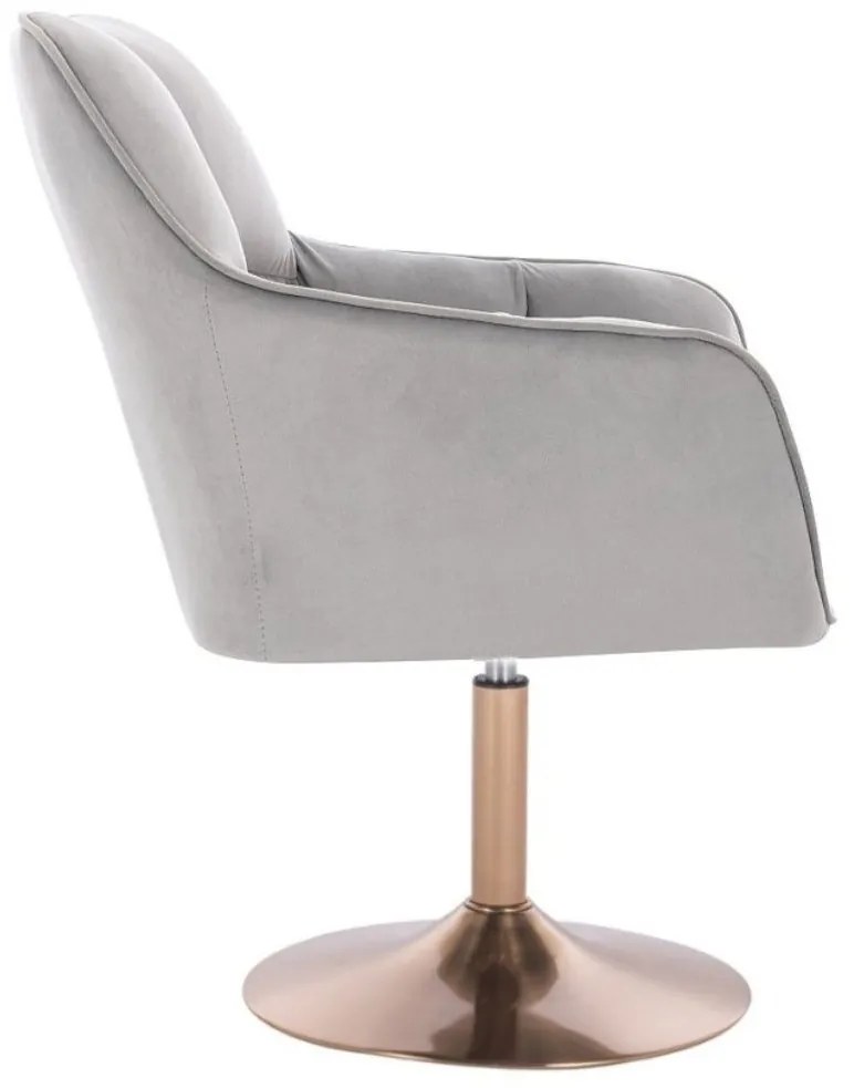 LuxuryForm DESIGN Kreslo AMALFI VELUR na zlatom tanieri - svetlosivé