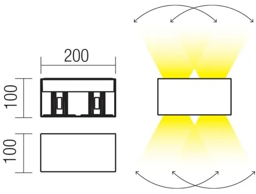 Redo 90304 - LED Vonkajšie nástenné svietidlo VARY 4xLED/5W/230V 3000K IP54 hnedá