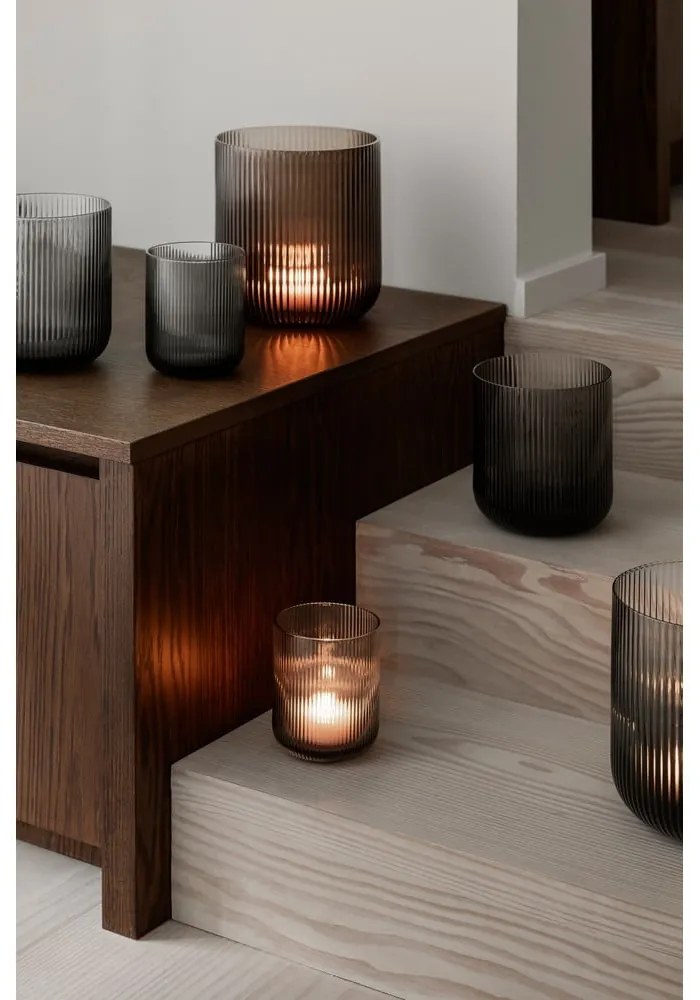 Hnedý sklenený svietnik Blomus Ven, ø 14 cm