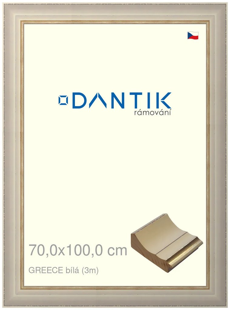 DANTIK rám na obraz 70x100 | GREECE bílá (Plexi Čiré)