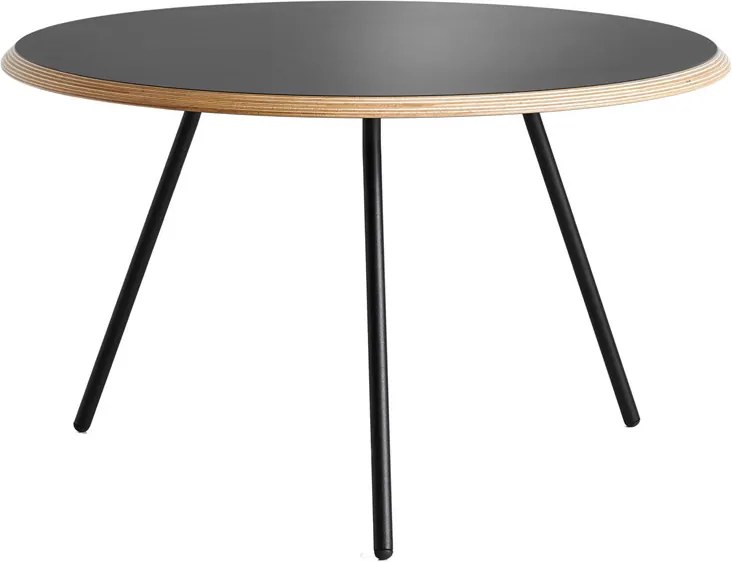 Konferenčný stolík &quot;Soround&quot;, 14 variantov - Woud Varianta: Ø 75 cm - laminát, tm. sivý | čierne nohy (39,5 cm)