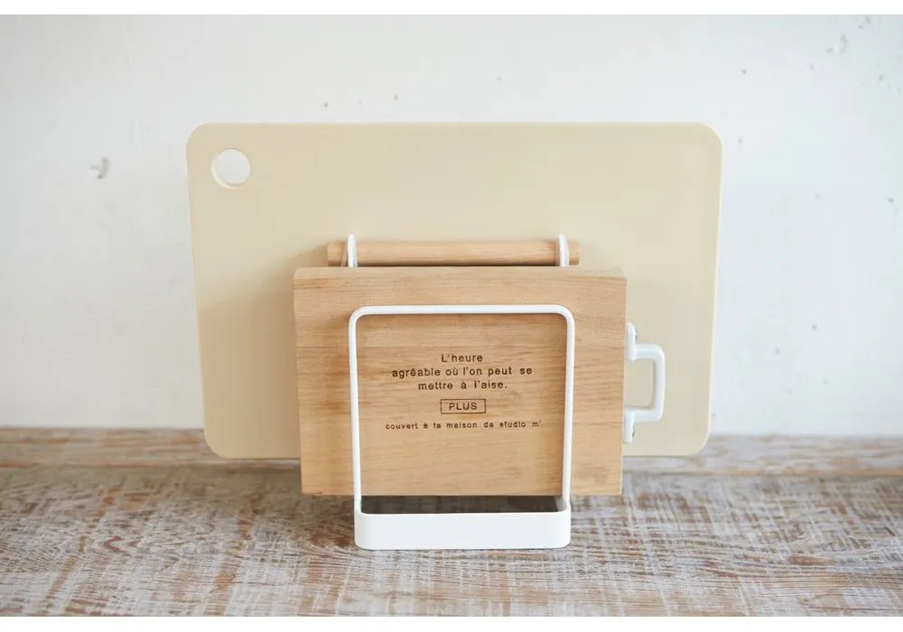 Biely stojan na doštičky na krájanie Yamazaki Tosca