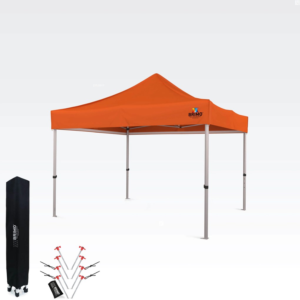 BRIMO Záhradný Altánok Skladací 3x3 m | Prémiová UV/PVC Ochrana | Pevná Konštrukcia BRIMO | Rýchle Skladanie Bez Náradia - bez stien - Oranžová 35