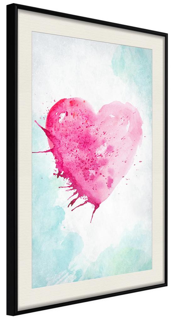 Artgeist Plagát - Watercolour Heart [Poster] Veľkosť: 20x30, Verzia: Zlatý rám