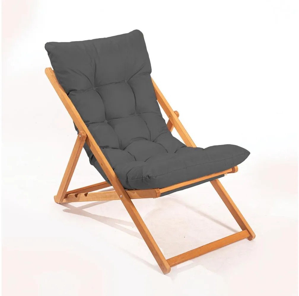 Záhradné lehátko sivé/buk